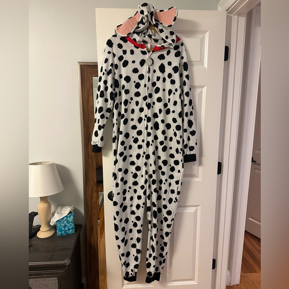 Adult dalmation spotted dog onesie size medium